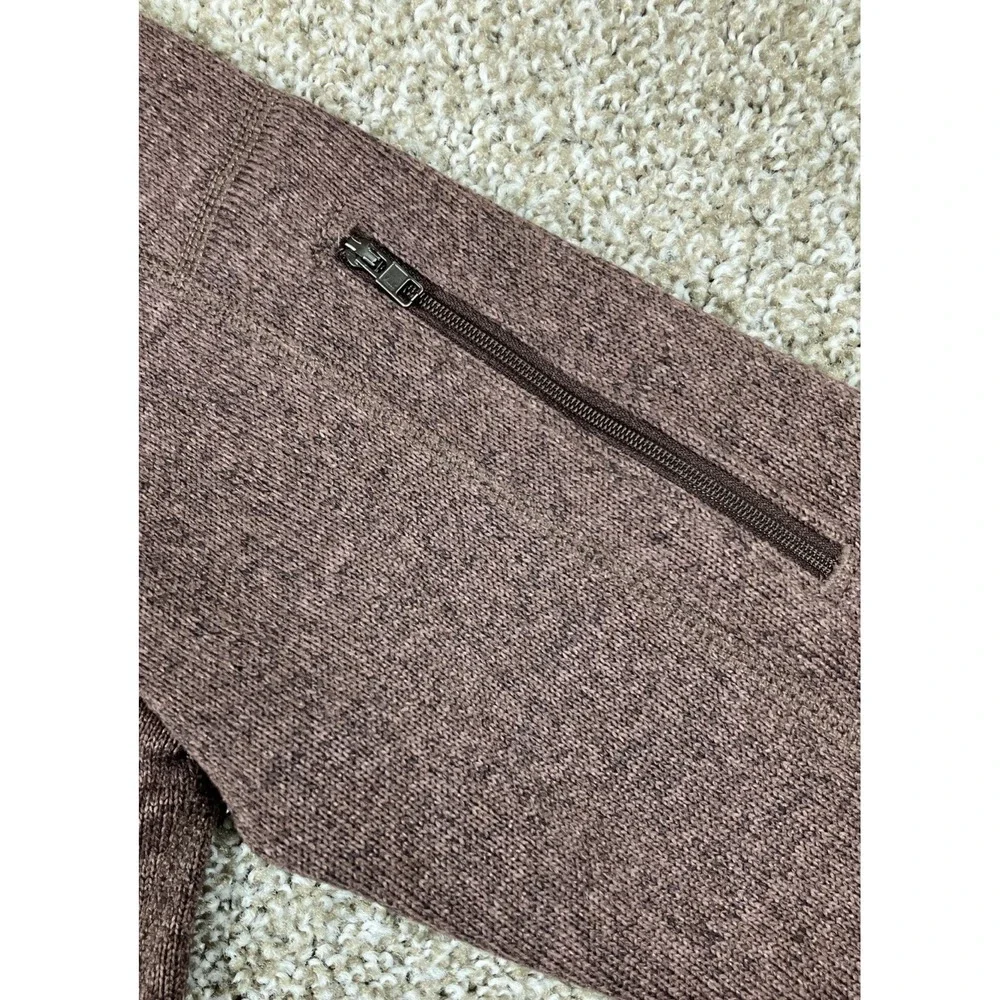 Patagonia Women's Better Sweater 1/4 Zip Brown Size Medium Arm Zip Pocket - Picture 6 of 12